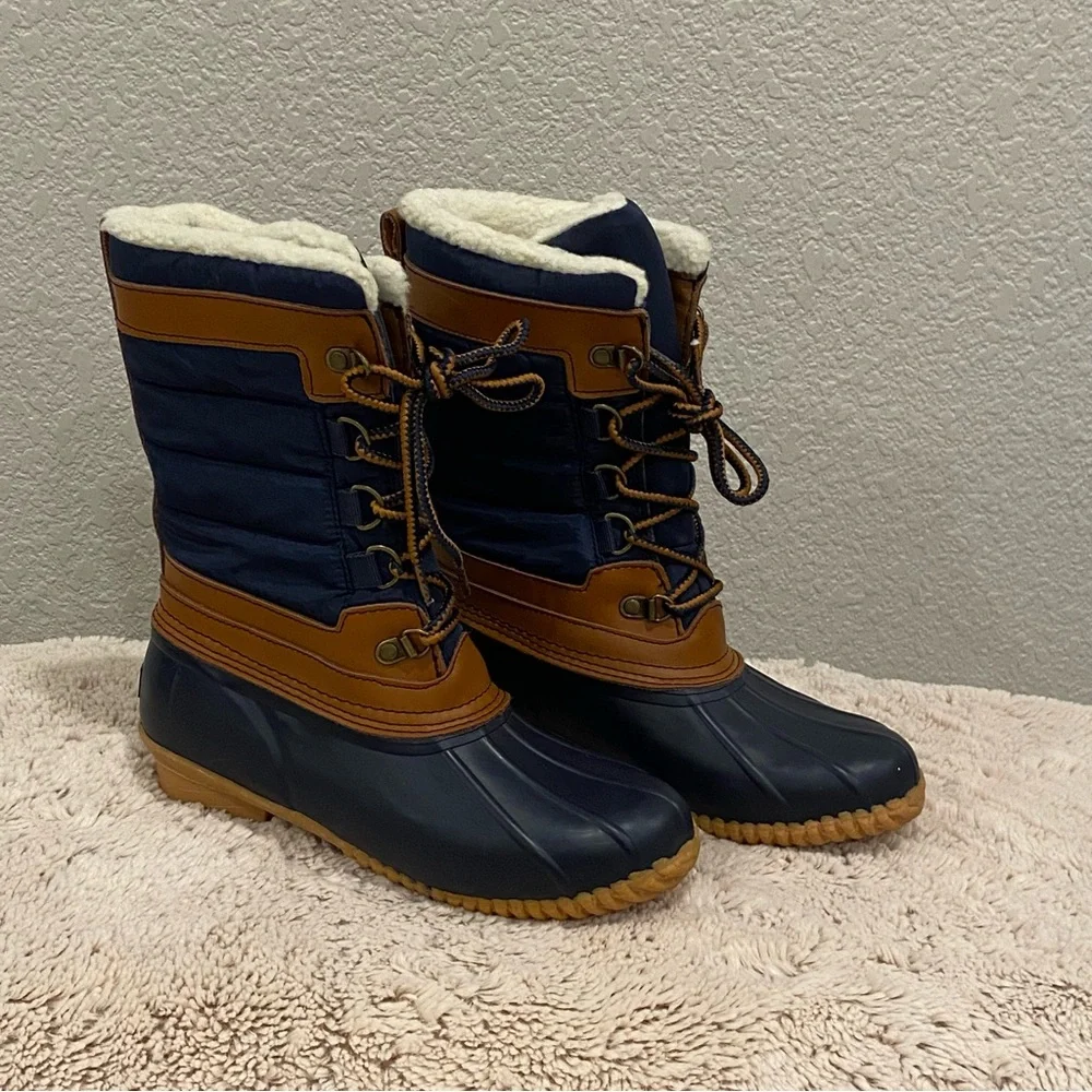 Lands’ End Winter Snow Boots Navy Blue Women’s Size 6 NEW